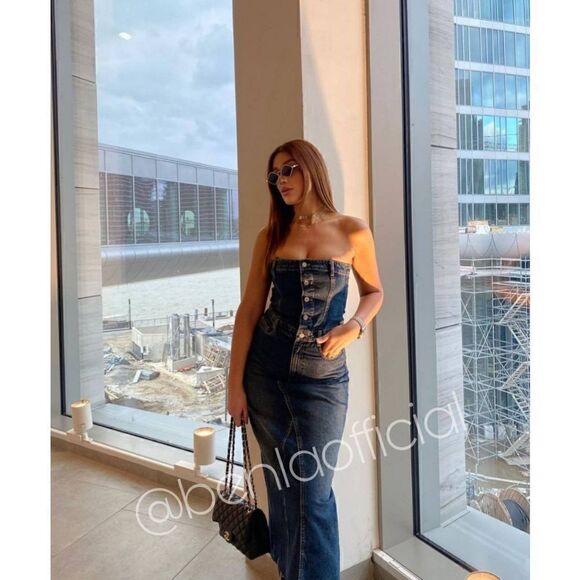 Zara RARE TRF DENIM DRESS NAVY BLUE - Picture 5 of 13